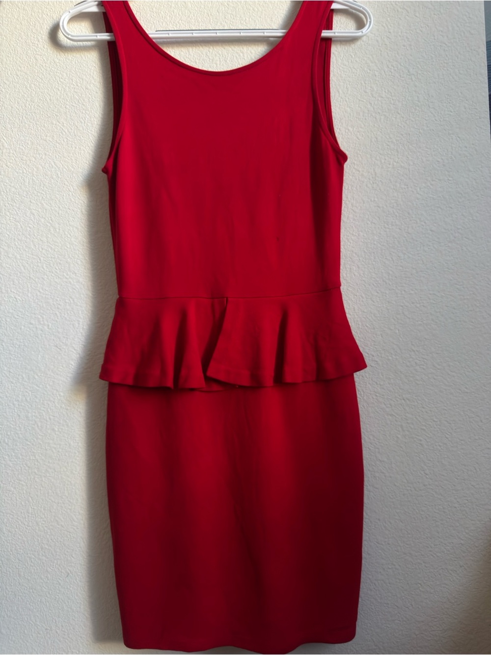 Zara Trafaluc Red Peplum Dress L (Fits S), Stretchy